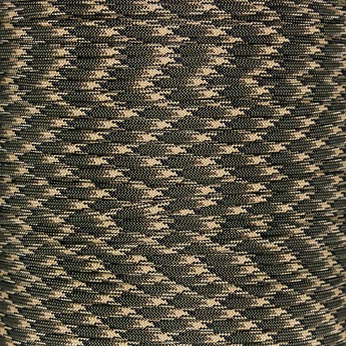 PARACORD PLANET Nylon Type III 7-Strand 550 Paracord Camo Colors – Available in 10’ 20’ 25’ 50’ 100’ 250' & 1000'