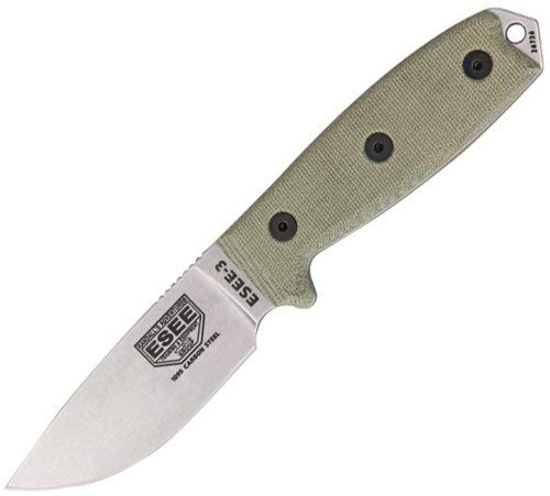 ESEE -3P Uncoated Blade & Sheath with Micarta Handles, Coyote Brown