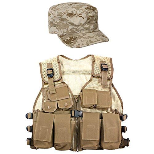 Kids-Army Helmet & Combat Vest Combo - Desert Digital Camouflage