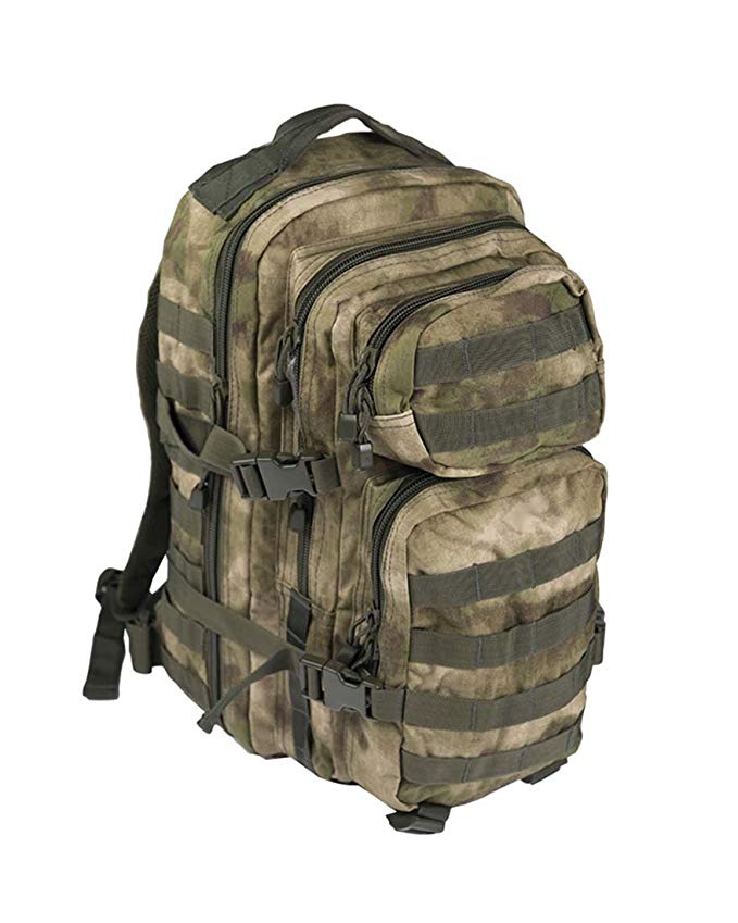 Mil-Tec Military Army Patrol Molle Assault Pack Tactical Combat Rucksack Backpack Bag 20L A-TACS FG Forest Greenery Advanced Camouflage