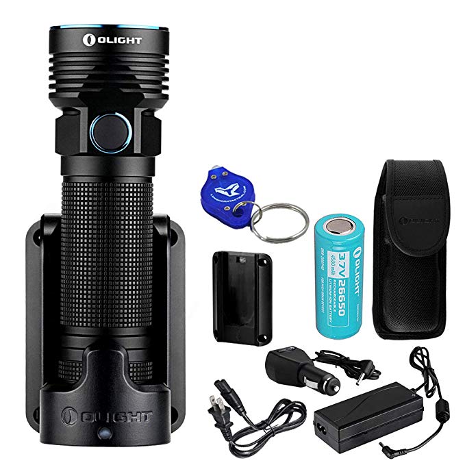 OLIGHT R50 PRO Seeker LE Kit 3200 Lumens CREE XHP70 Rechargeable LED Flashlight with Battery, Dock, Adapter, and LumenTac Keychain Flashlight