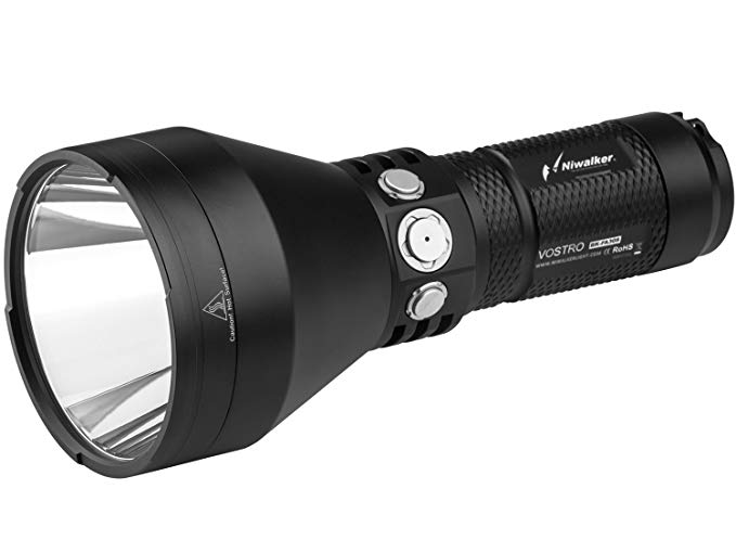 Niwalker High Lumens LED Tactical Bright Flashlight Zoomable Waterproof Adjustable Focus 5 Modes for Hiking and Camping