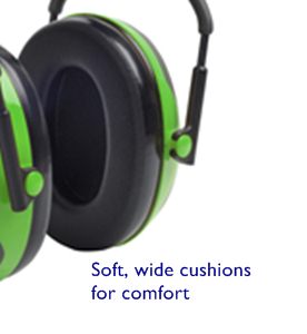 Soft, wide cushions help seal out noise