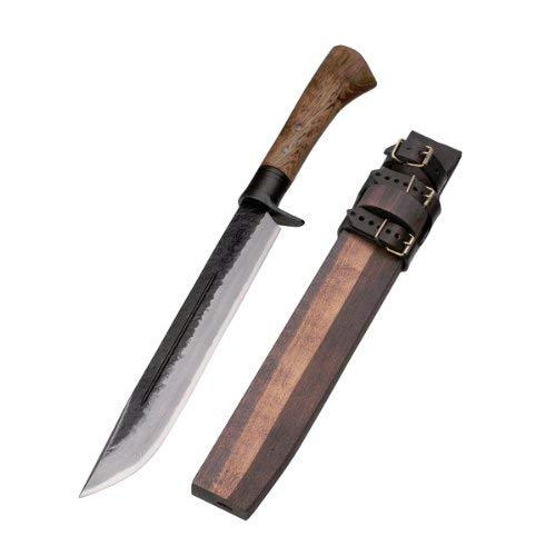 Kanetsune - Waza, 9.45 in. 15 Layer Damascus, Oak, Wooden Sheath