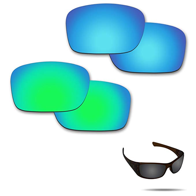 Fiskr Anti-Saltwater Polarized Replacement Lenses for Oakley Hijinx Sunglasses 2 Pairs Packed