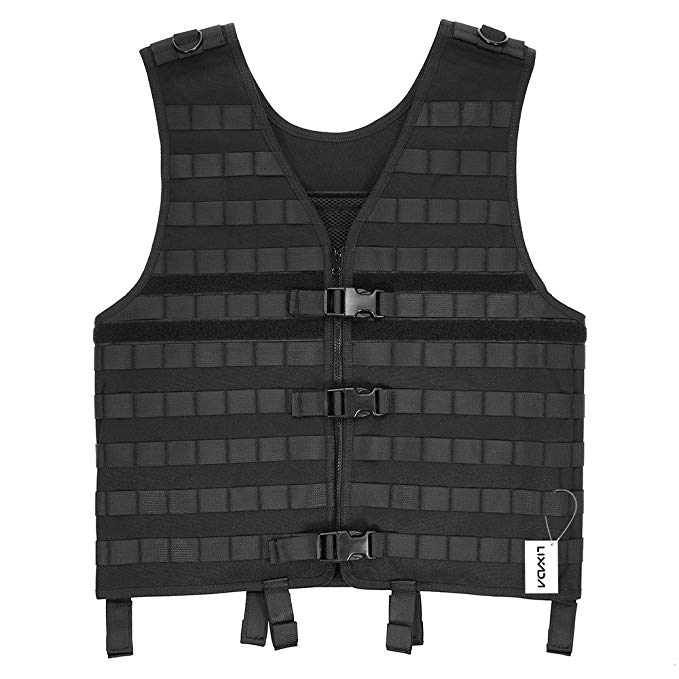 Lixada Molle Modular Vest with Hidden Mesh Hydration Pocket Outdoor Tactical Vest Modular Chest Set