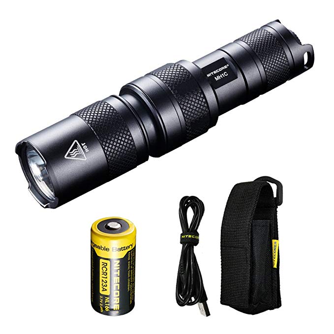 Nitecore MH1C 600 Lumen USB Rechargeable LED Flashlight and Lumen Tactical Adapters