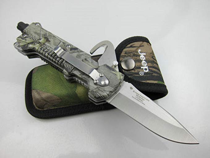 Trademark JP-4019 Rescue Tool W/light Folding Pocket Knife