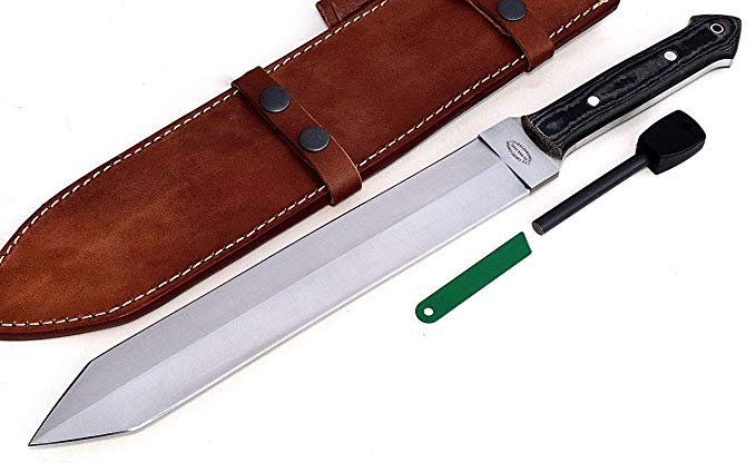 CFK Cutlery Company IPAK USA Custom Handmade ROMAN GLADIUS SHORT SWORD DAGGER D2 Tool Steel Tactical Combat Knife with Leather Sheath & Fire Starter Rod CFK83