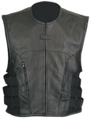 The Nekid Cow Men's Updated SWAT Team Leather Motorcycle Vest Soft Buffalo Leather(Black, 3XL) -GUARANTEED - Tactical Outlaw Black Biker Vests for Men - Law Enforcement Style Protective Side Adjustment Soft Leather Bonus 151 page Motorcycle & Restoration E-Book Guide Included Satisfaction ASSURED (3XL)