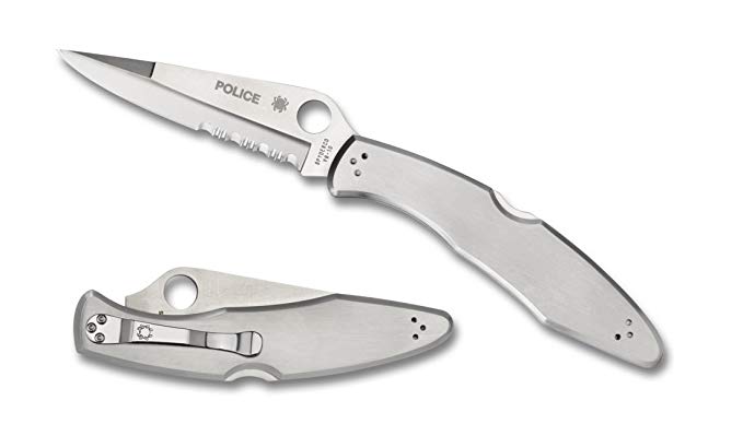 Spyderco Knives - Police, Stainless Steel Handle, Serrated