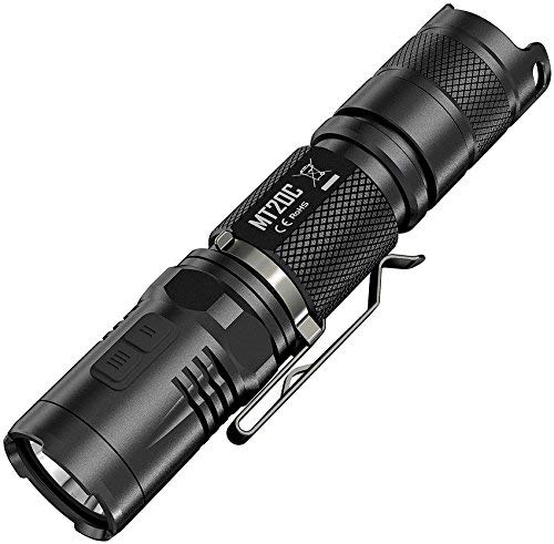 Nitecore P16 Cree XM-L2 T6 Long Range Throwing LED Tactical Flashlight - 960 Lumens, Black, 316 Yards Long Range Throw - with Batteries and Bright Lumentac Keychain Light