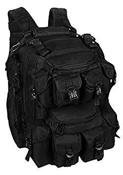 NPUSA Mens Hiking Molle Tactical 2L Liter Hydration Ready 15 Inch Laptop Backpack Bag with Flashlight