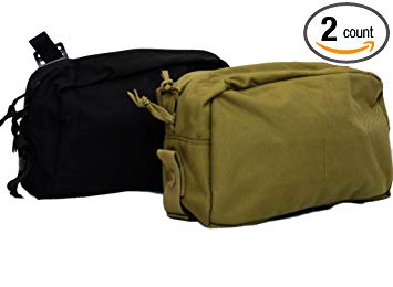 LBT Modular GP Horizontal Utility Pouch Black/Coyote MOLLE 2 Pack