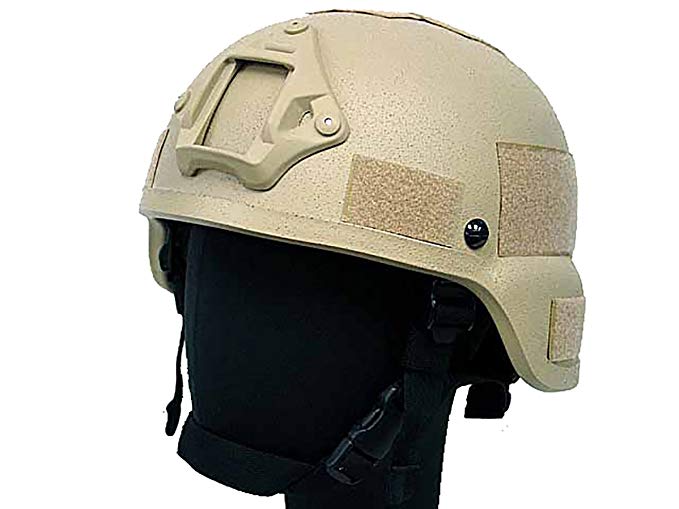 Tactical ACH MICH 2000 Helmet NVG Mount Paintball Military Airsoft Tan