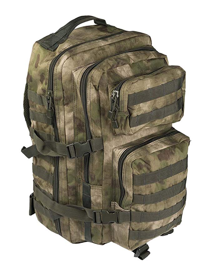 Mil-Tec Military Army Patrol Molle Assault Pack Tactical Combat Rucksack Backpack Bag 36L A-TACS FG Forest Greenery Advanced Camouflage