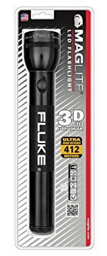 MagLite ST3D016 3-D Cell LED Flashlight, Black 168 LUMENS WITH FLUKE LOGO