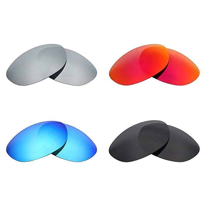 Mryok 4 Pair Polarized Replacement Lenses for Wiley X Airrage Sunglass - Stealth Black/Fire Red/Ice Blue/Silver Titanium