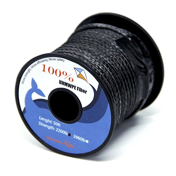 emma kites 200~5500lb 100% UHMWPE Braided Polyethylene Cord Spool - Heavy Duty Low Stretch - Outdoor Utility Cord Kitesurfing String Boating Fishing Speargun Shooting Line Hammock