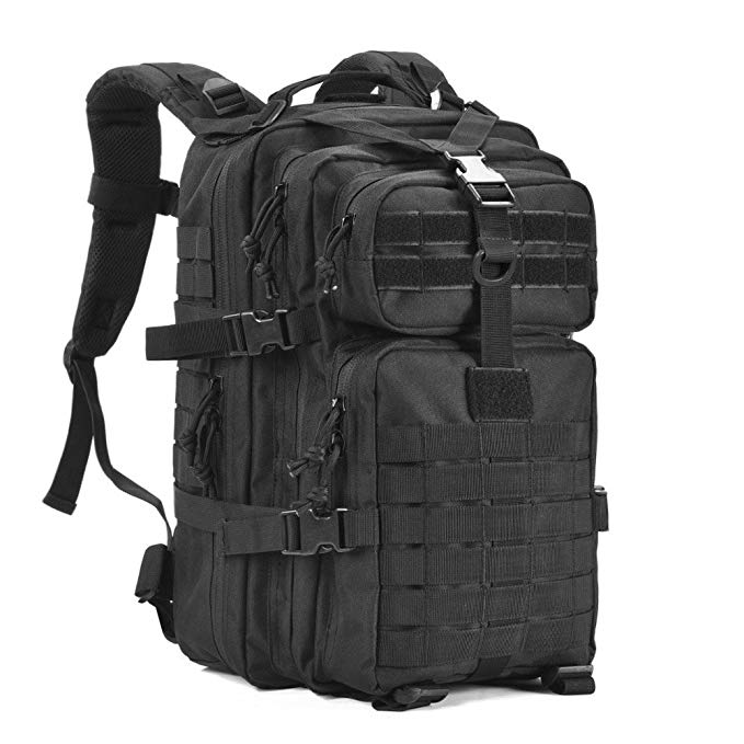 Military Tactical Backpack,Small Army Assault Pack Molle Bug Out Bag Backpacks Rucksack Daypack with Tactical US Flag Patch Black