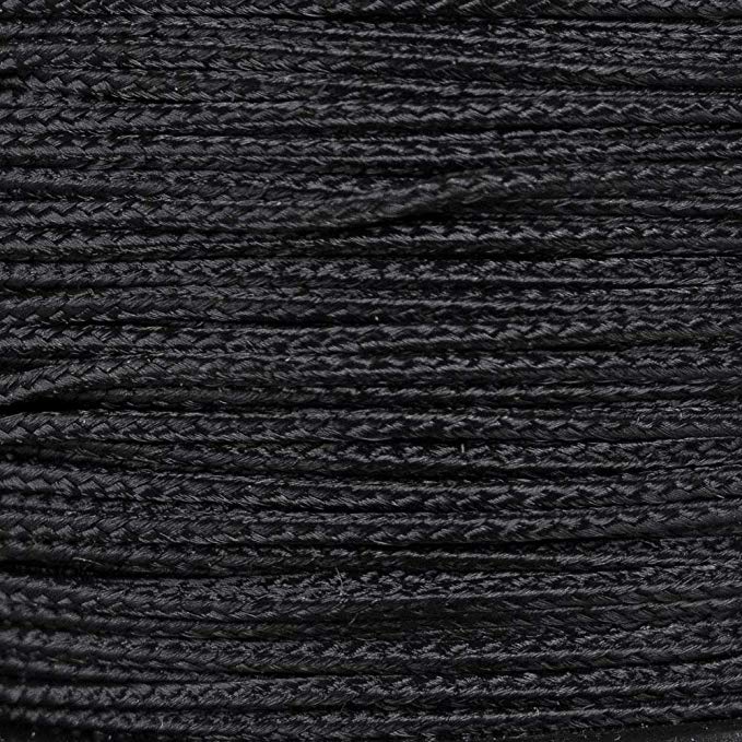 Parachute Cord Micro Cord Black, 1.18 mm diameter, 1000 feet