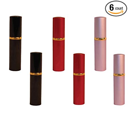 Pepper Shot 1/2 Oz Lipstick 10% Pepper Spray - Choice of Colors - Lot of 6 - Buy Bulk and Share!