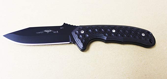 Emerson PUK BT Police Utility Fixed Blade Plain Black with new style handles