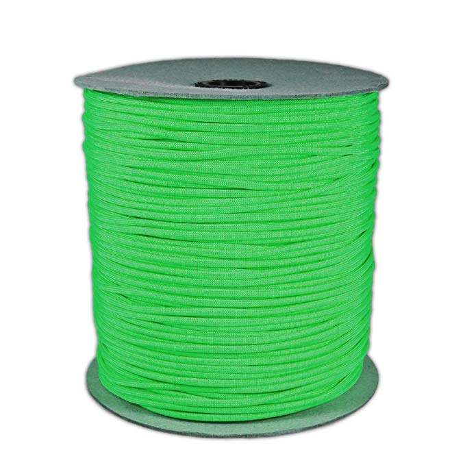 1000’ Foot Spool Neon Green Parachute Cord 7-Strand Core 550 Cord