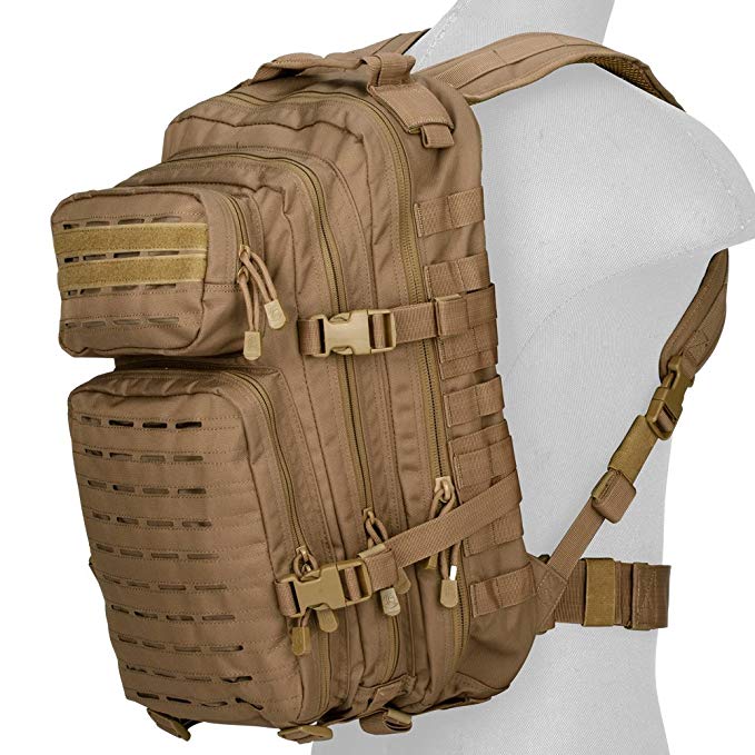 Lancer Tactical All-Purpose High Performance 3-Day Back Pack Heavy Tension Laser Cut MOLLE PALS Hydration Capable PVC Coated Device Friendly Trek Bug Out Hiking Ready Office School