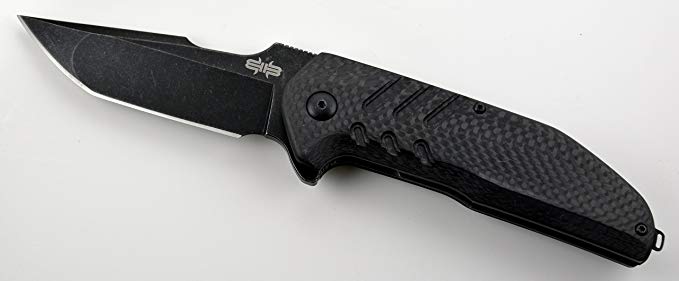 Brous Blades / Dustin Turpin The Strife collaboration knife. Carbon Fiber Scales, Acid Stone Wash Blade