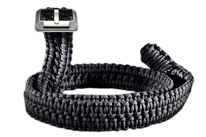 RattlerStrap Paracord Wilderness Survival EDC Belt - 80+ Feet of USA Made 550 lb. Emergency Nylon Parachute Cord Handwoven Around Titanium Buckle - Titan Series