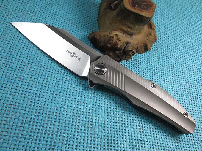 Twosun Outdoor Tool Titanium Ball Bearings Fast Open Pocket Folding Knife TS50