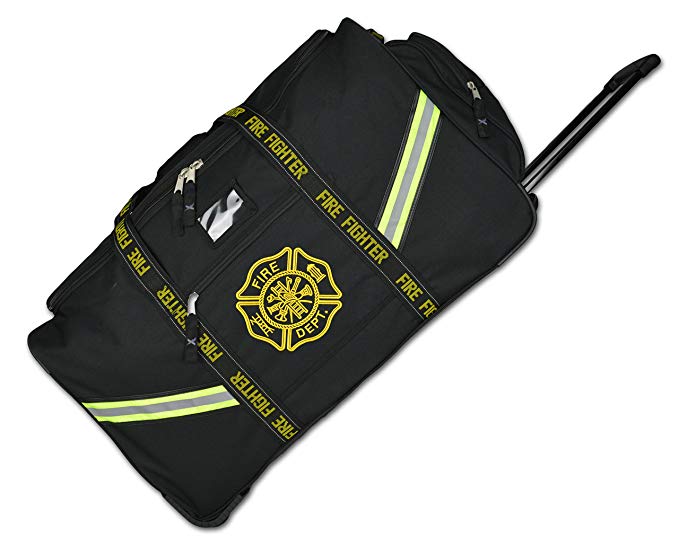 Lightning X Premium Rolling Firefighter Turnout Bunker Gear Bag w/Wheels, Retractable Handle, Fully Molded 3 Colors