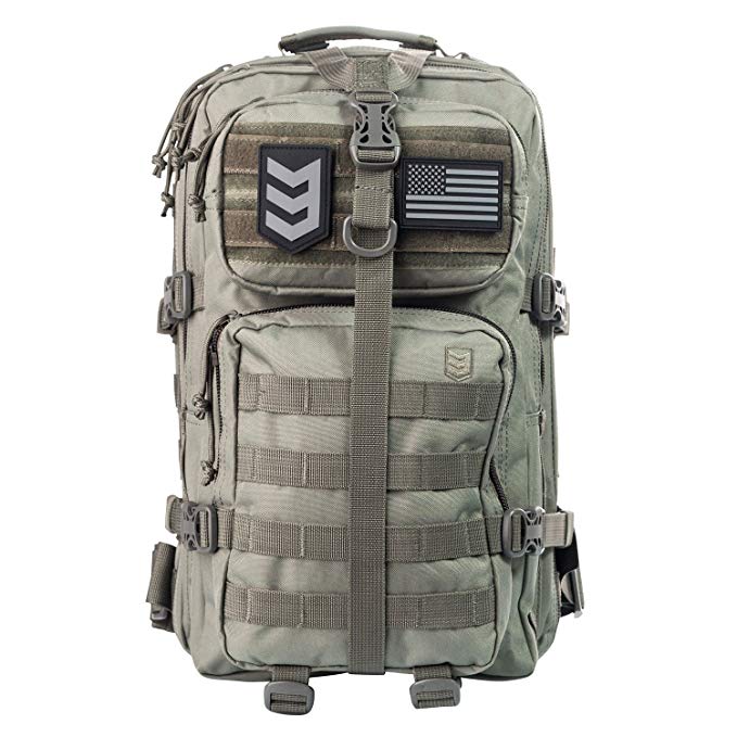 3V Gear Velox II Large Tactical Assault Backpack, MOLLE Compatible for Military Gear, Outdoors, Survival, Hiking, Bug Out Bag Backpack (Black, Grey, Tan, OD)