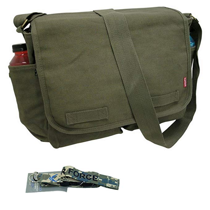 RD Classic Military Messenger Bags with Free Lanyard Olive