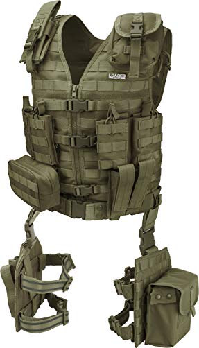 Loaded Gear Tactical Vest Light Outdoor Training Vest and Leg Platforms for Adults