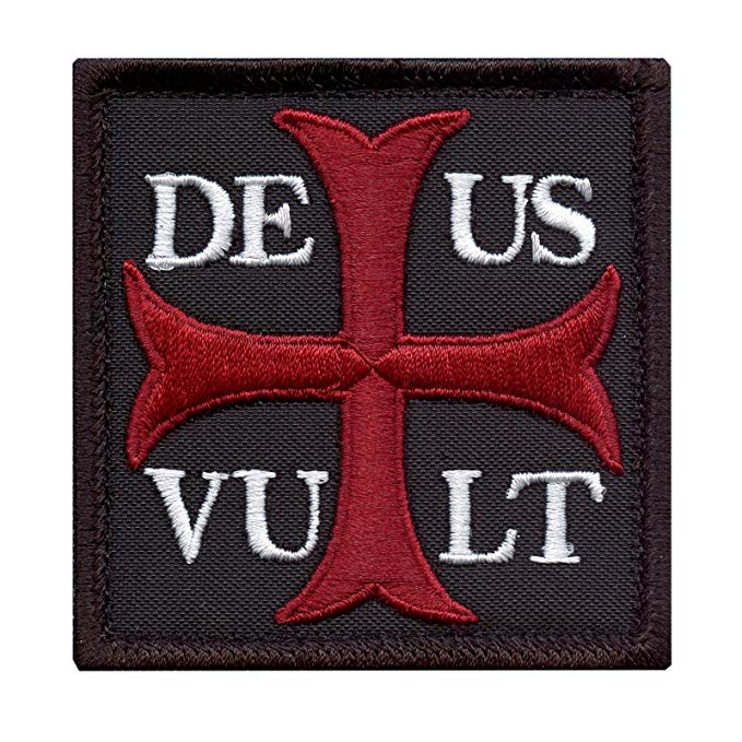 LEGEEON Deus Vult God Wills It Crusader Knight Holy Cross Crusaders Tactical Morale Sew Iron on Patch