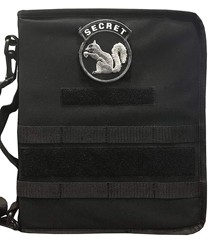 Black Secret Squirrel Tactical Military Padfolio