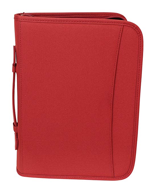 Red Zippered 3 Ring Binder And Padfolio