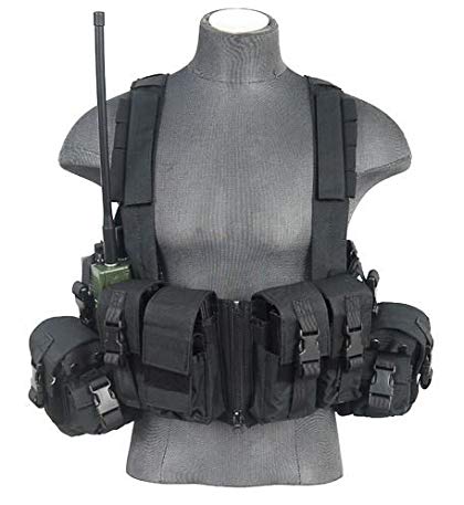 600D Lancer Tactical CA-317 Series T1G Load Bearing Chest Rig (BLACK)