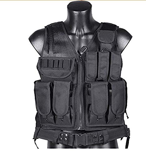 Huamost Law Enforcement Tactical Vest Adjustable Size Tactical Belt Outdoor field vest CS field protective vest