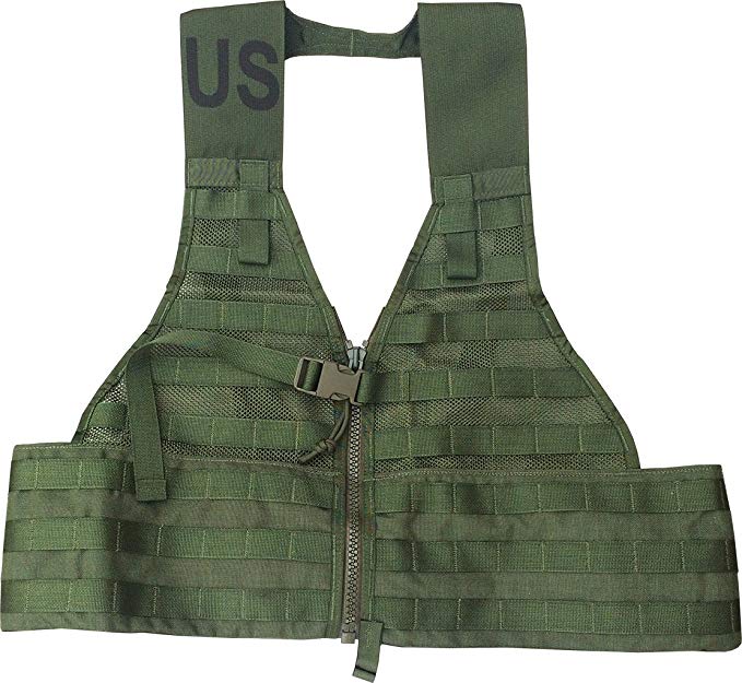 Fire Force MOLLE II Fighting Load Carrier Load Bearing Vest (FLC) Made in USA (Camo Green)