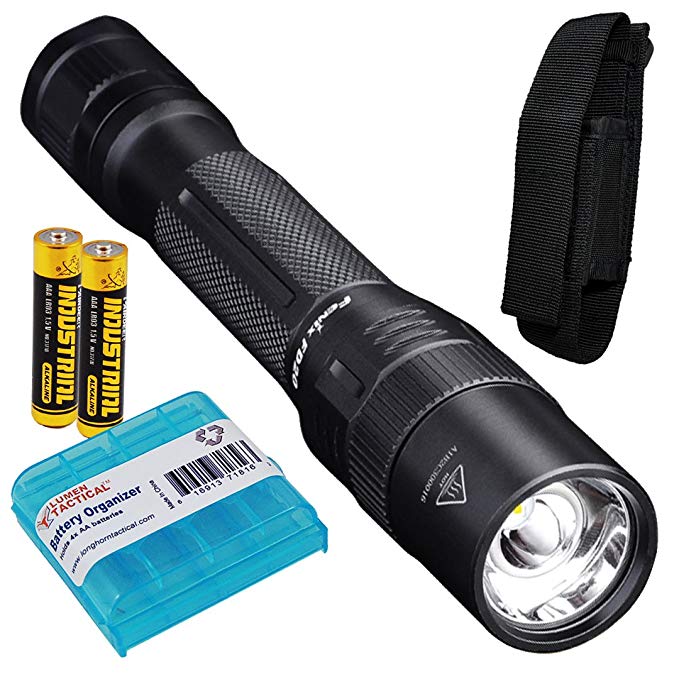 Fenix FD20 350 Lumen CREE XP-G2 S3 LED Focusable (Zoomable) Tactical & Utility AA Flashlight with 2x AA Batteries & LumenTac Battery Organizer